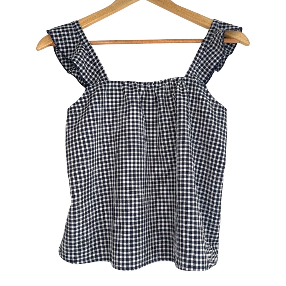 Monk & Lou XS Black and White Gingham Checked Tank Top